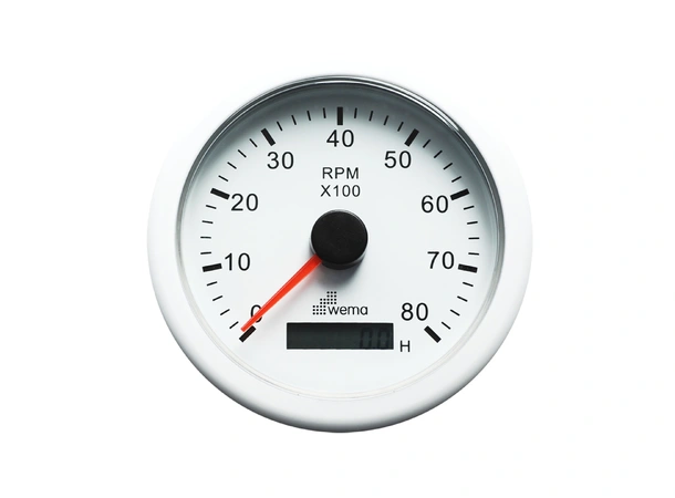 WEMA Turteller m/Timeteller 0-8000 RPM Hvit